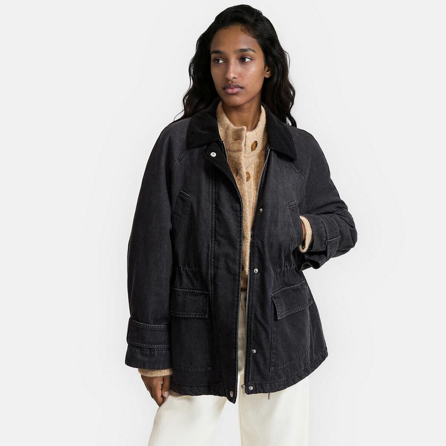 Manteau mi-long fermeture zippée