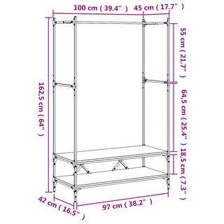 VidaXL  Porte-vêtement bois d'ingénierie 