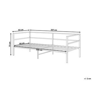 Beliani Bett mit Lattenrost aus Eisen Industriell BATTUT  