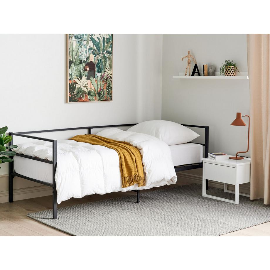 Beliani Lit avec sommier en Métal Industriel BATTUT  