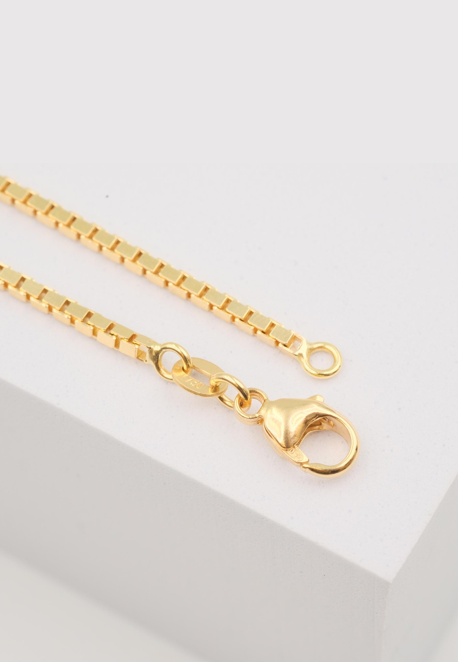 MUAU Schmuck  Collier 8-Kant Venezianer Gelbgold 750, 1.8mm, 42cm 