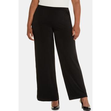 Pantalon en jersey à jambe large et taille élastique noir