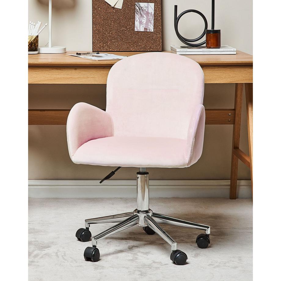 Beliani Chaise de bureau en Velours  PRIDDY  