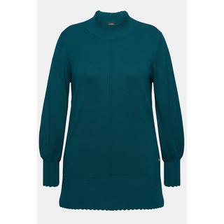 Ulla Popken  Pullover, Muschelsaum, Stehkragen, Langarm 