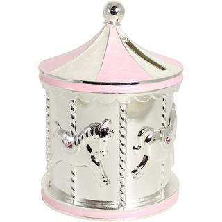 Widdop  Tirelire Carrousel plaquée argent, rose 