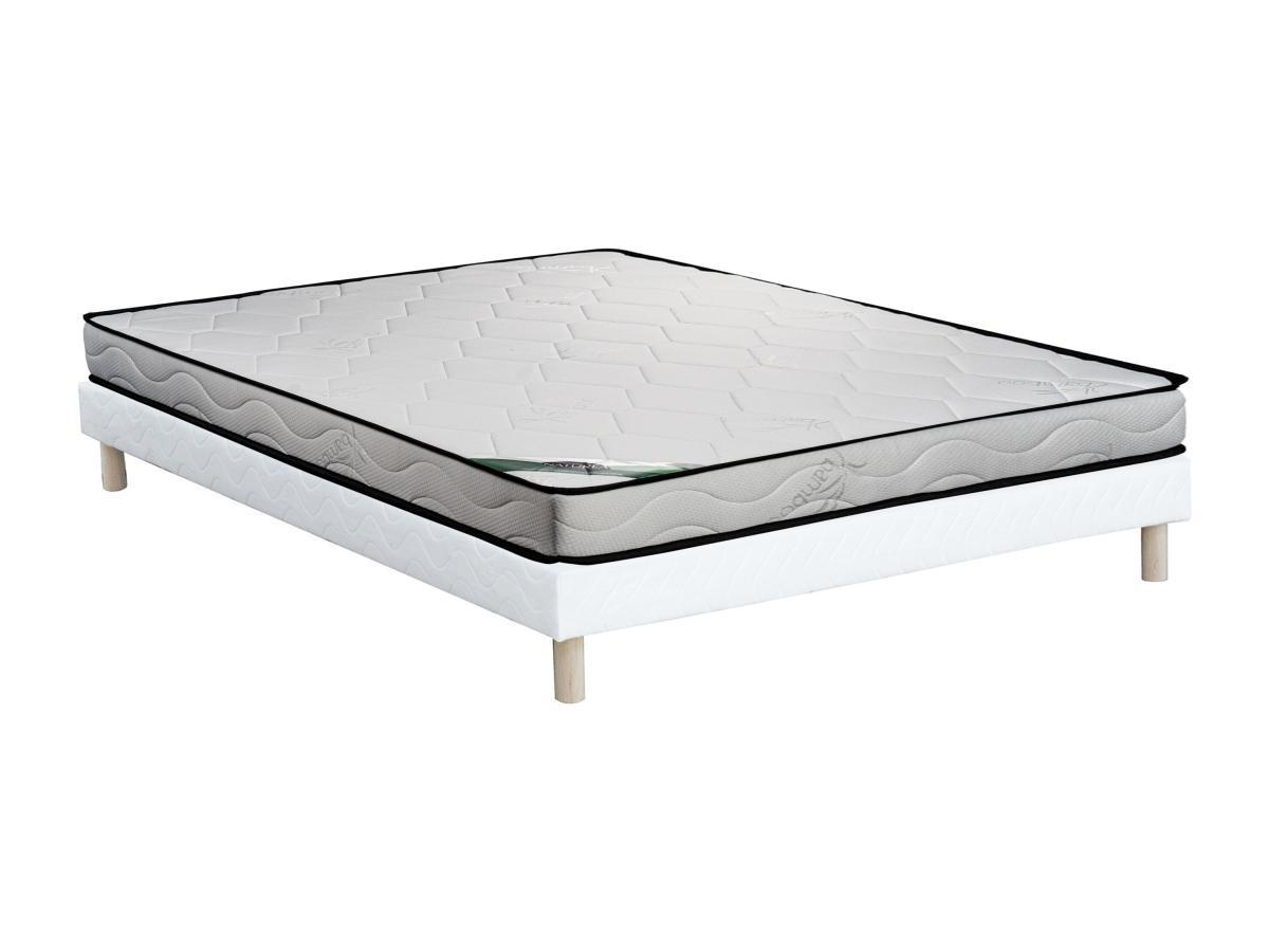 Vente-unique Ensemble 140 x 190 cm sommier tapissier + matelas mousse et coutil bambou ép.15cm - KANANI de NATUREA  