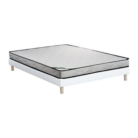 Vente-unique Ensemble 140 x 190 cm sommier tapissier + matelas mousse et coutil bambou ép.15cm - KANANI de NATUREA  