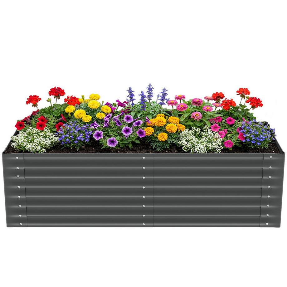 Tectake jardin surélevé Blomma bac de culture en acier galvanisé  