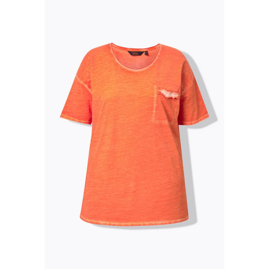 Ulla Popken T-Shirt Oversize Poche Poitrine Volantée  