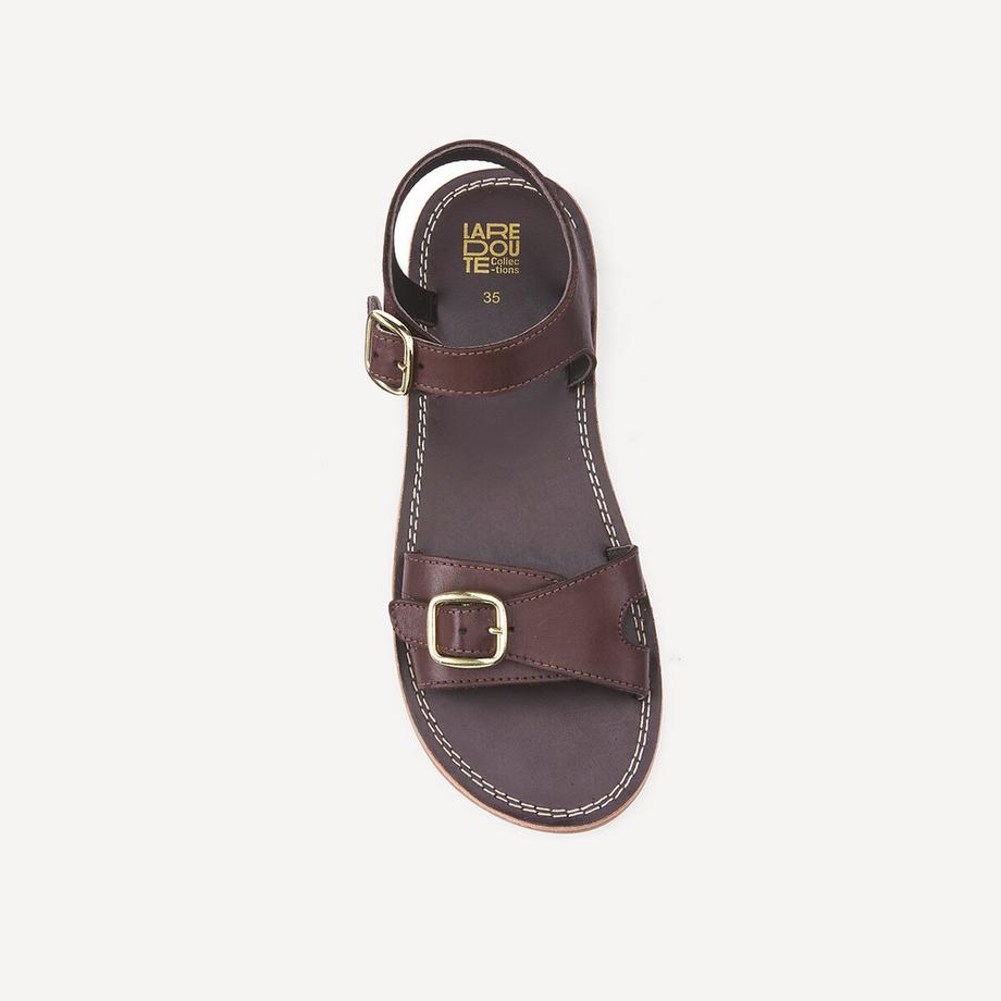 La Redoute Collections Sandales en cuir à boucle  