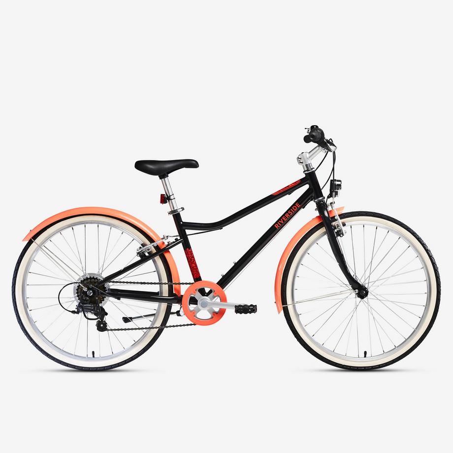 BTWIN  Vélo hybride enfant trekking 6 vitesses cadre acier 24 pouces 
