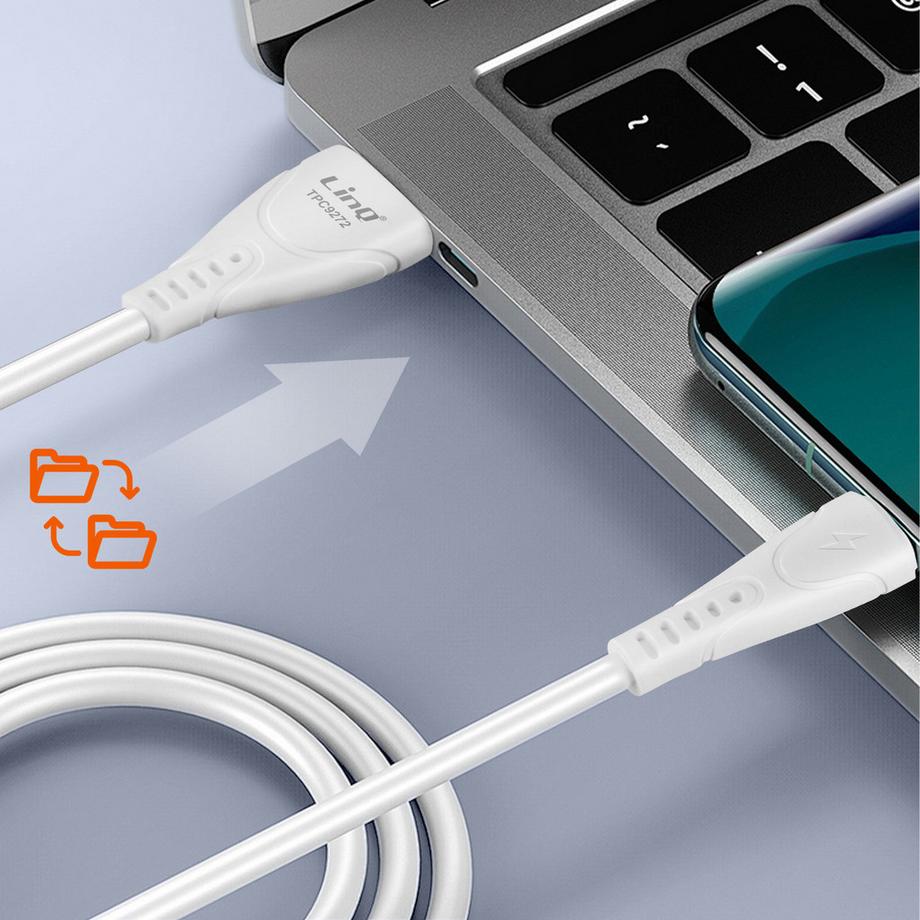 Avizar  USB / USB-C Kabel 1m Weiß, LinQ 