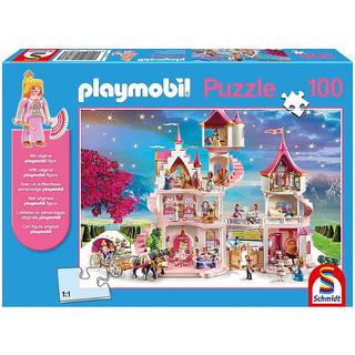 Schmidt  Puzzle Prinzessinnen-Schloss inkl. Playmobil-Figur (100Teile) 