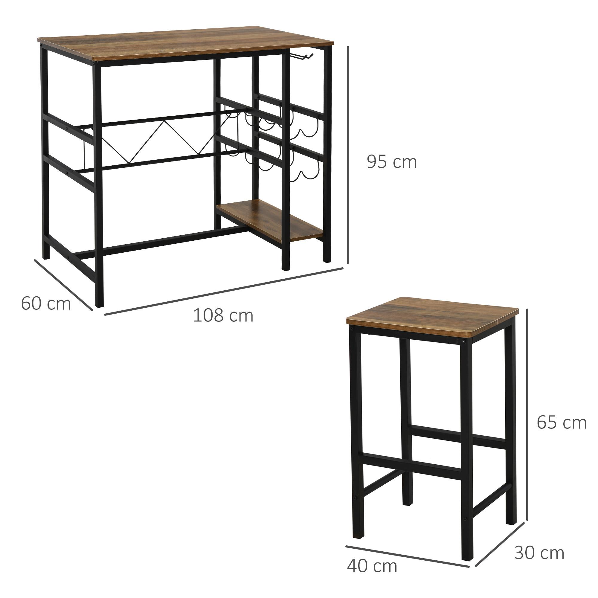 HOMCOM  Ensemble de table de bar 