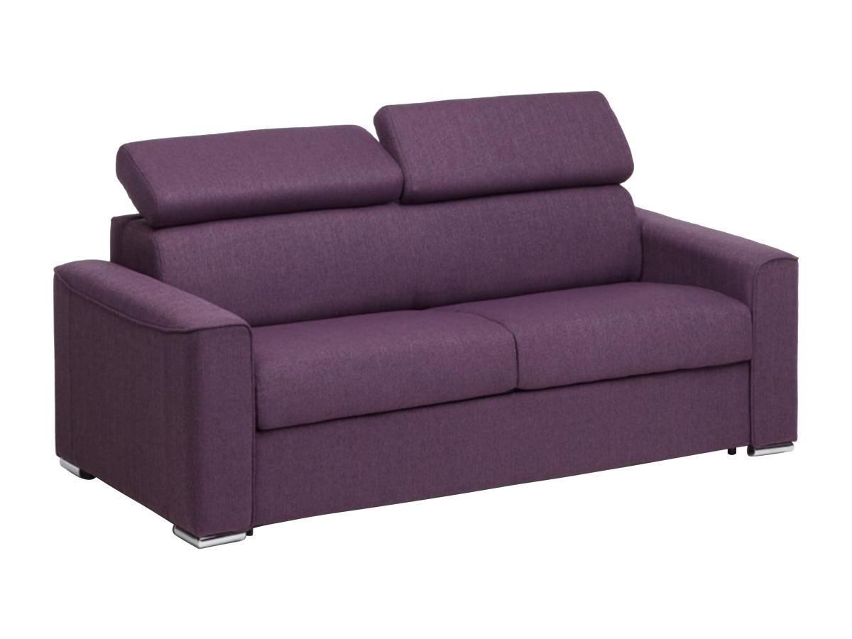 LINEA SOFA Divano letto 3 posti a ribalta letto con doghe larghe + materasso 1 + in Tessuto Viola VIZIR  