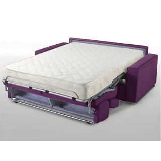 LINEA SOFA Divano letto 3 posti a ribalta letto con doghe larghe + materasso 1 + in Tessuto Viola VIZIR  