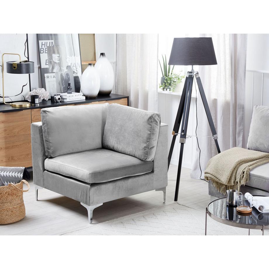 Beliani Eckmodul aus Samtstoff  EVJA  