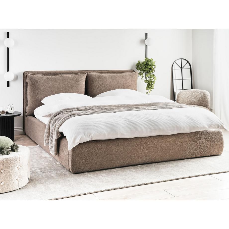 Beliani Letto contenitore en Bouclé  BAJONNA  