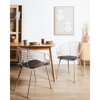 Beliani Lot de 2 chaises en Acier Moderne HOBACK  