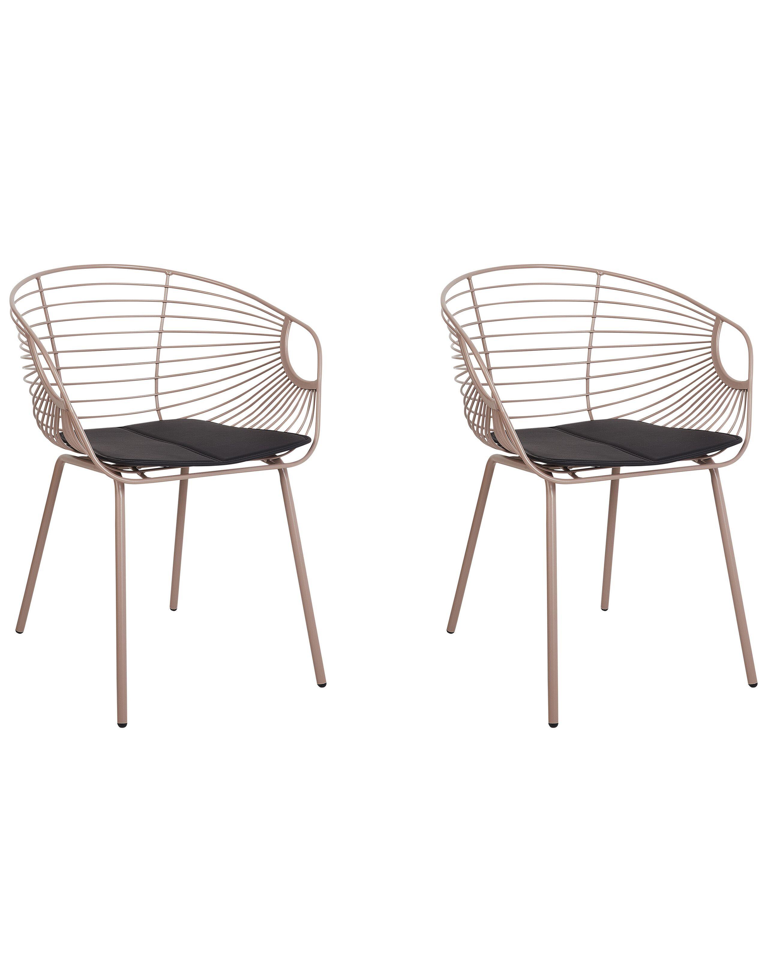 Beliani Lot de 2 chaises en Acier Moderne HOBACK  