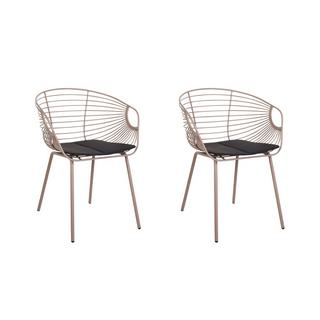 Beliani Lot de 2 chaises en Acier Moderne HOBACK  