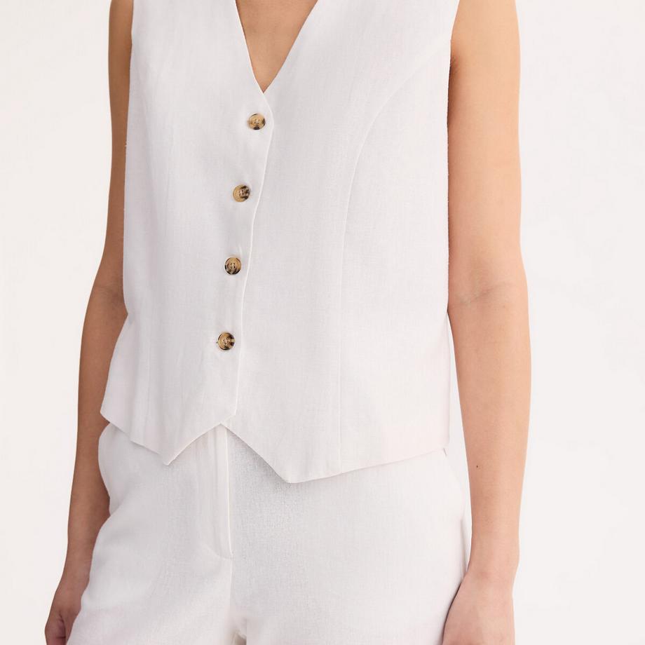 La Redoute Collections Gilet senza maniche abbottonato  