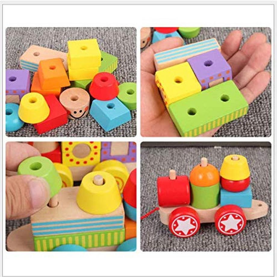 Activity-board  Nachziehbares Holzspielzeug Zug Motorikspielzeug, Nachziehtier, bunt, aus Holz 
