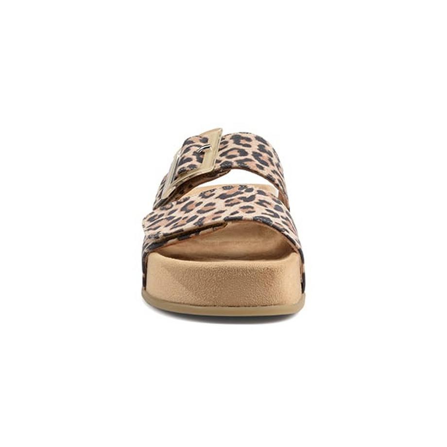 Paul Green Leopard Print Doppelriemen Sandalen  