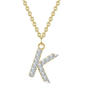 Femme Collier en argent Lettre K