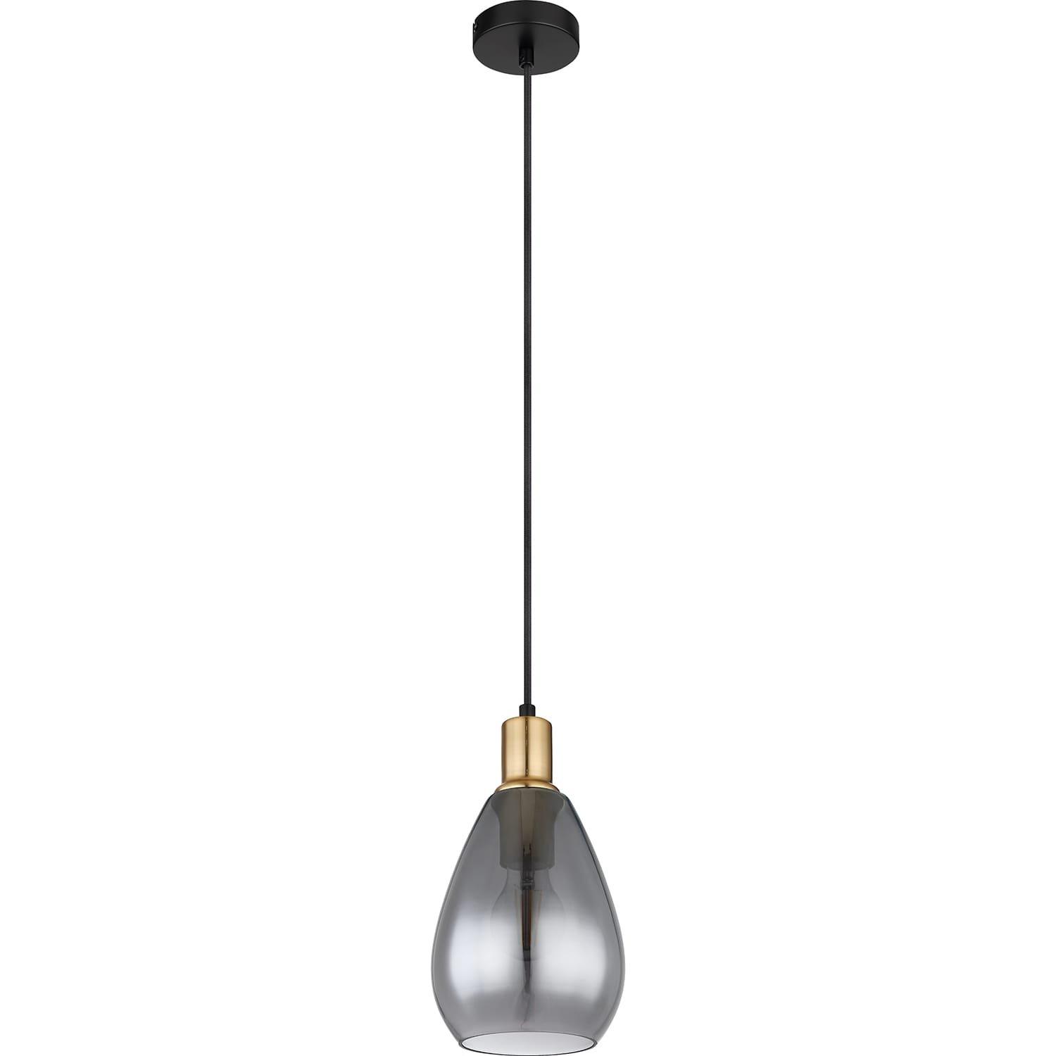 mutoni Lampe à suspension Fanni métal noir mat 1xE27  