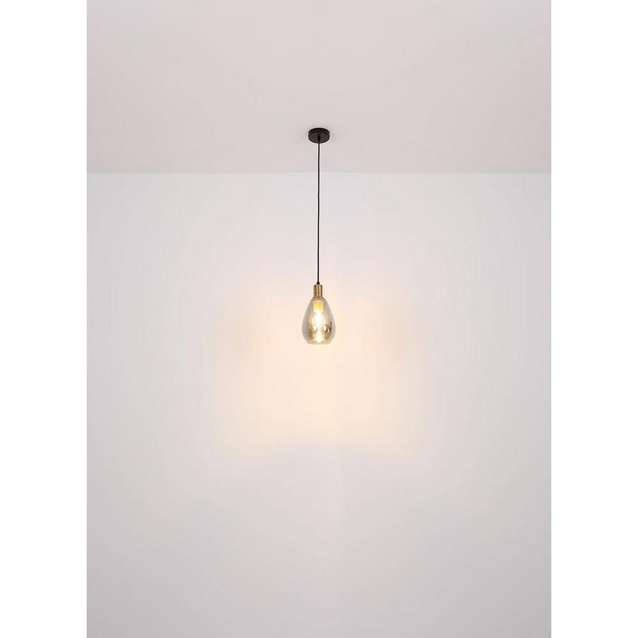 mutoni Lampe à suspension Fanni métal noir mat 1xE27  