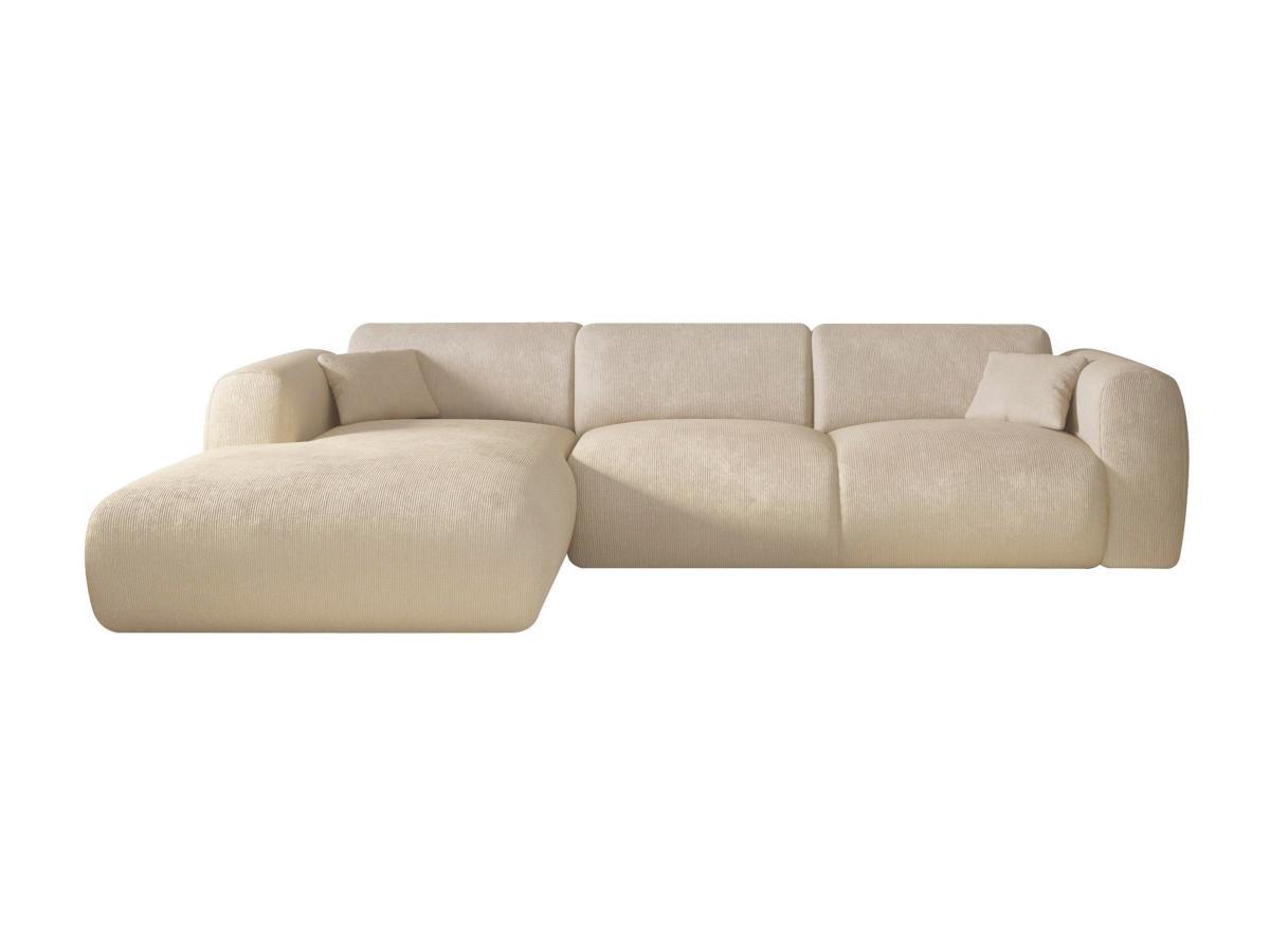 Maison Céphy Großes Ecksofa - Ecke links - Strukturstoff - Beige - POGNI von Maison Céphy  
