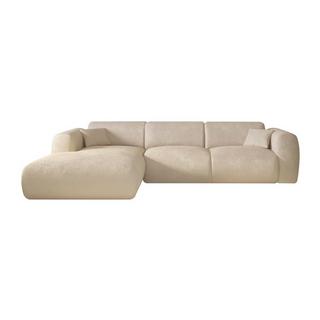 Maison Céphy Großes Ecksofa - Ecke links - Strukturstoff - Beige - POGNI von Maison Céphy  