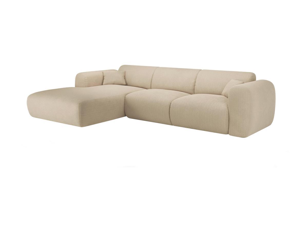 Maison Céphy Großes Ecksofa - Ecke links - Strukturstoff - Beige - POGNI von Maison Céphy  
