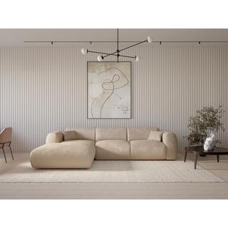 Maison Céphy Großes Ecksofa - Ecke links - Strukturstoff - Beige - POGNI von Maison Céphy  