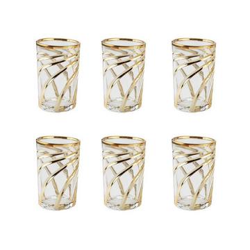 TASSES A THE SPIRALE DOREE - LOT DE 6