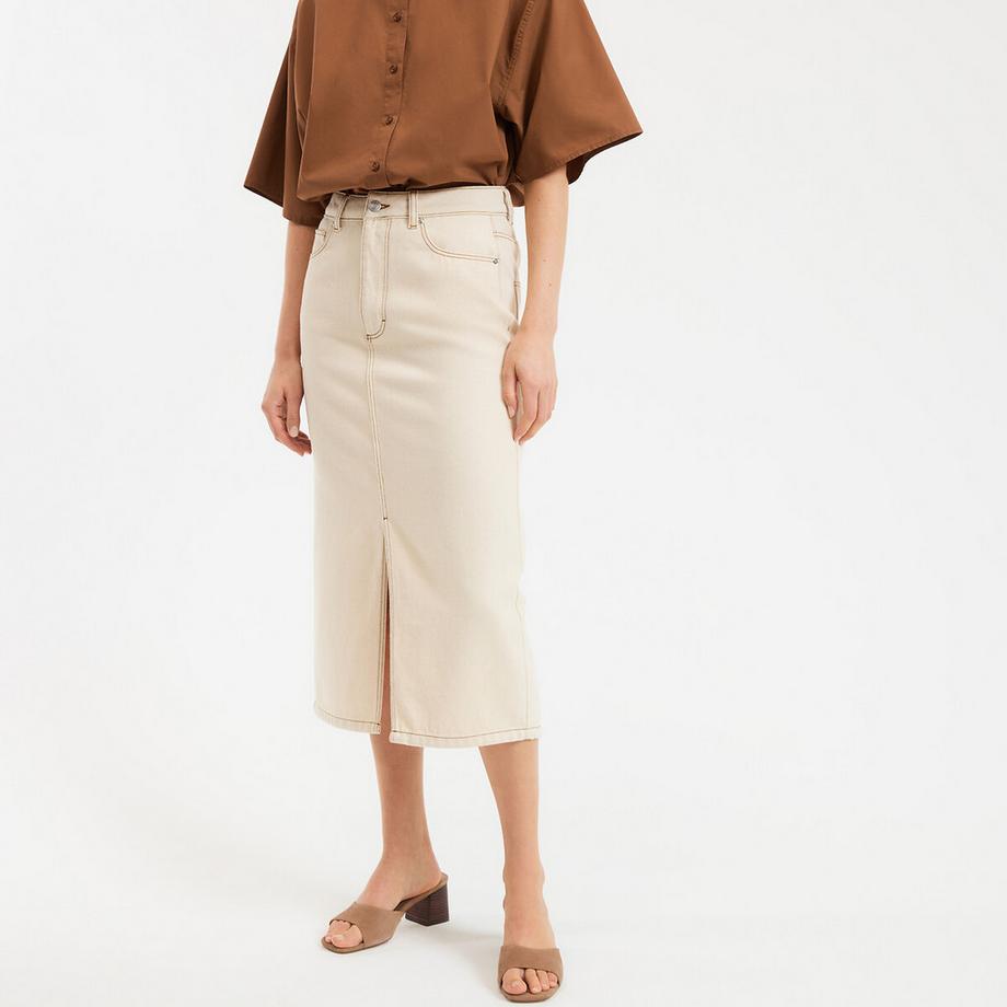 Jupe midi droite