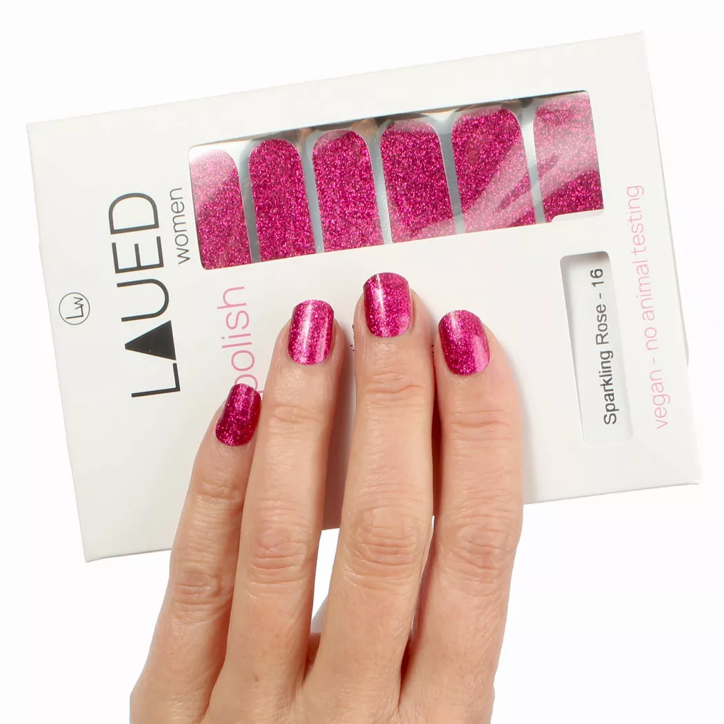 LAUED - vegane Nagelfolien solid glitter Sparkling Rose, One Size