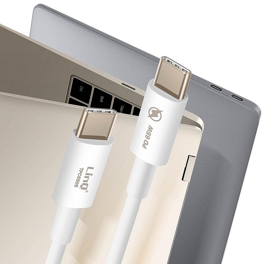 Avizar  USB-C Kabel 65W 1.8m Weiß, LinQ 