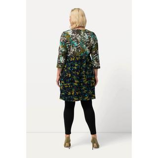 Ulla Popken  Longshirt, Patchlook, A-Linie, Rundhals, 3/4-Arm 