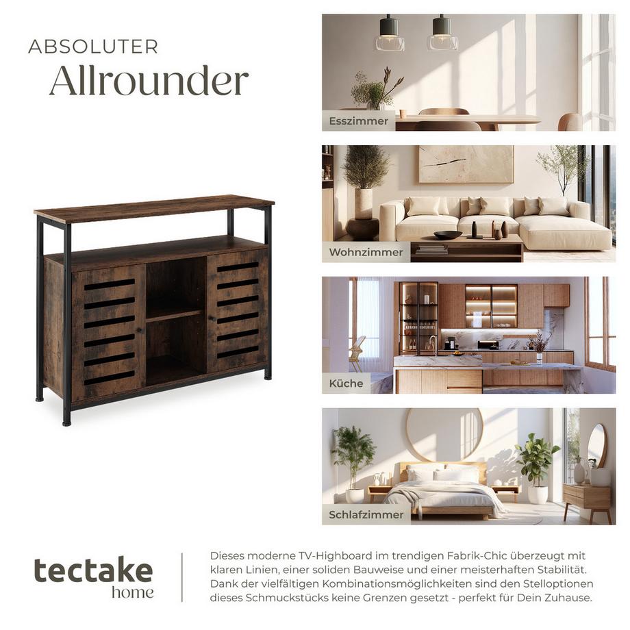 Tectake Sideboard Warrington Industrial Style Holz und Stahl  