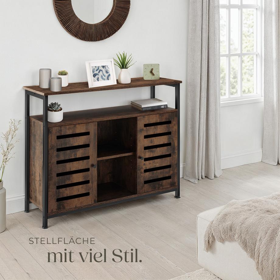 Tectake Sideboard Warrington Industrial Style Holz und Stahl  
