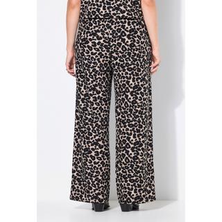 Studio Untold Pantalon Jambes Larges Tissu Gaufré Motif Léopard  