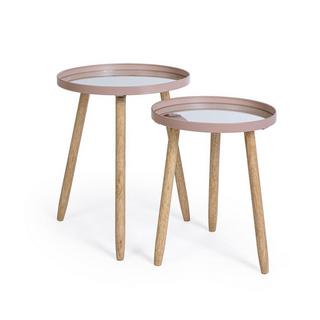 mutoni Table d&#039;appoint Edvard Mauve ronde (set de 2)  