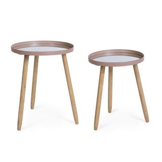 mutoni Table d&#039;appoint Edvard Mauve ronde (set de 2)  