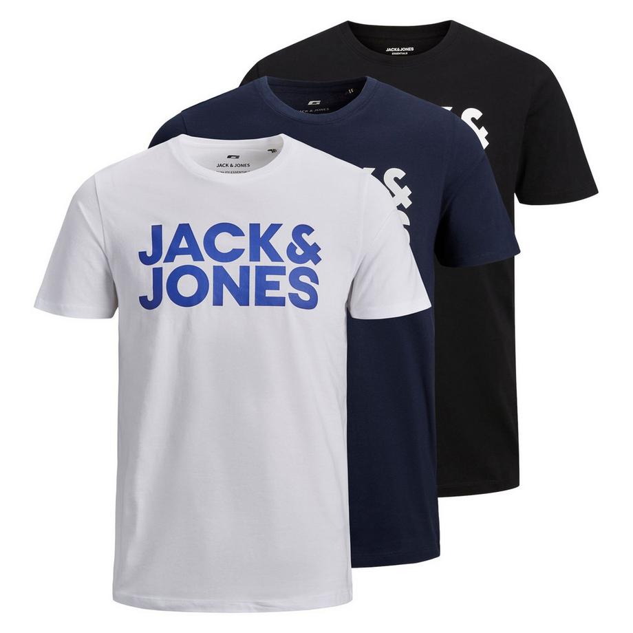 T-Shirt  3er Pack Bequem sitzend-JJECORP LOGO TEE O-NECK 3PK