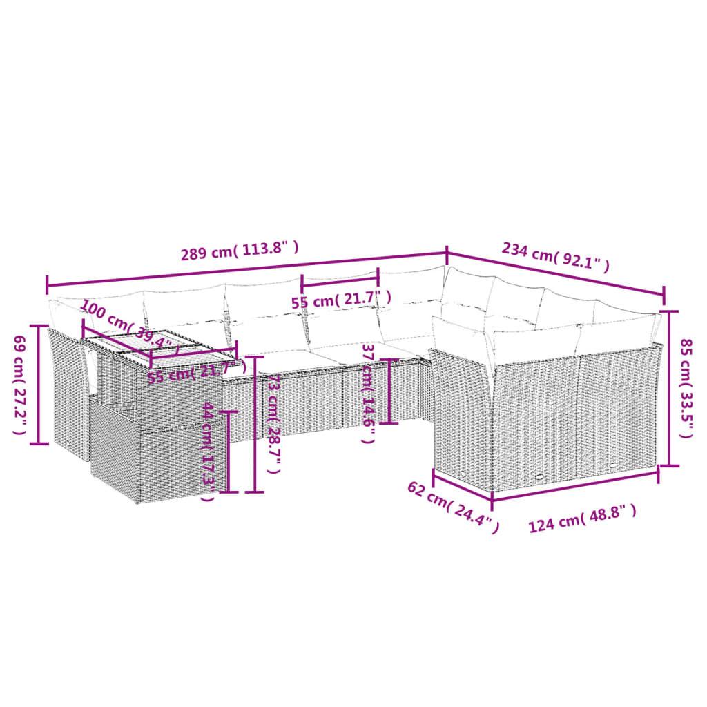 VidaXL Ensemble de canapés de jardin rotin synthétique  