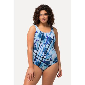 Maillot de bain, fleurs, décolleté rond, sans bonnets souples