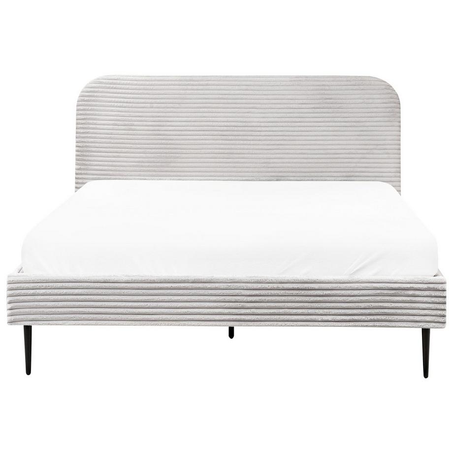 Beliani Lit avec sommier en Velours côtelé Glamour FLAYAT  