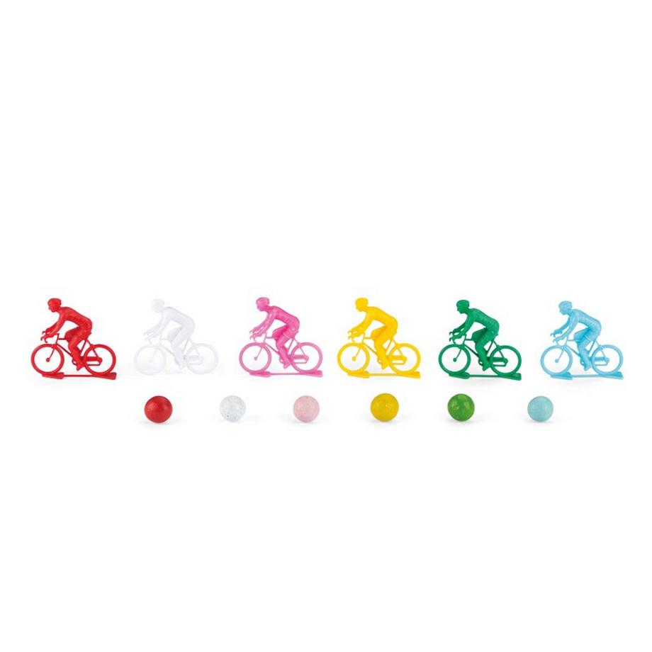 Moulin Roty  Spiel mit 6 Radrennfahrern und Murmeln 